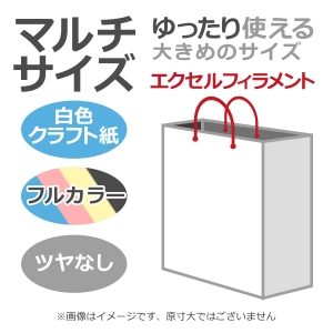 国内産オリジナル紙袋 マルチサイズ / フルカラー4色刷 エクセルフィラメント 晒クラフト紙 100枚／@1784円（税込）